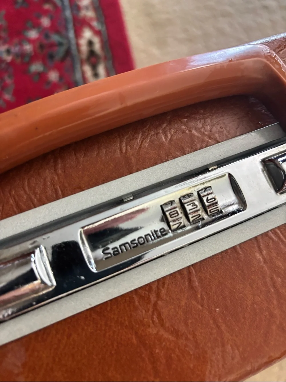 Vintage 1950s Samsonite Orange/Brown Fiberglass Briefcase 12.5” x 18”x 5.5”